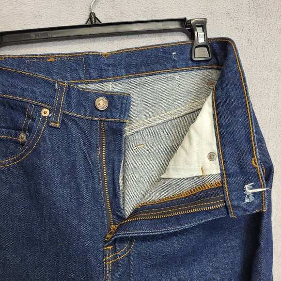 Levi’s 505-0216 Jeans 29x33 Dark Wash Straight Leg Denim USA Made 80s TAG 29X34 - Picture 10 of 12